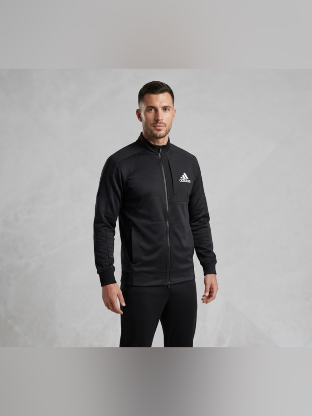 adidas Black Men’s Full-Zip Performance Jacket